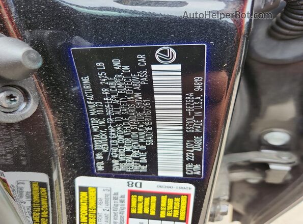 58ADZ1B19RU167261 2024 LEXUS ES Black Вид підкапотного простору
