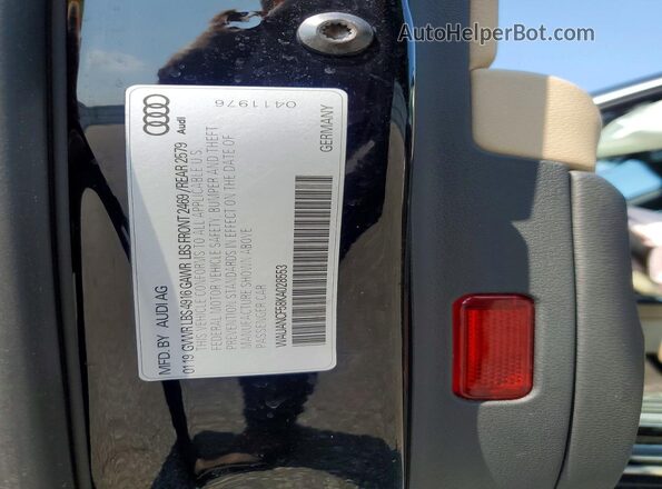 WAUANCF58KA028553 2019 AUDI A5 Black Vista de la etiqueta del VIN