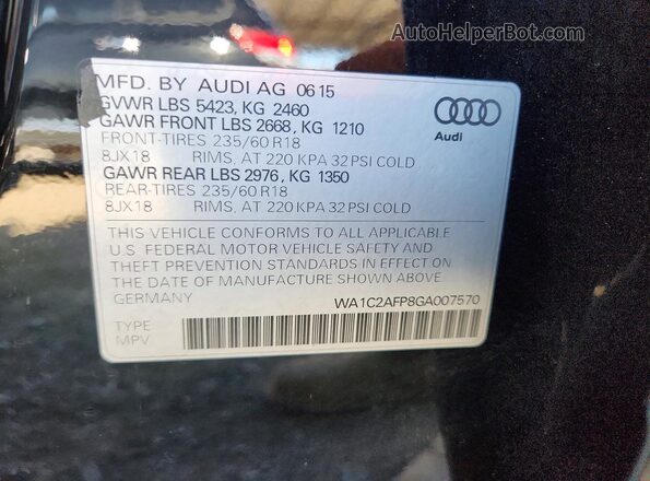 WA1C2AFP8GA007570 2016 AUDI Q5 Black Панорамний вид салону 360°