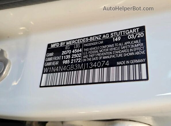 W1N4N4GB3MJ134074 2021 MERCEDES-BENZ GLA White Widok wnętrza z tyłu