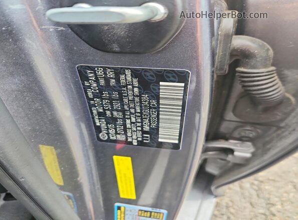 KMHGN4JEXGU134384 2016 HYUNDAI GENESIS Gray Vista de la etiqueta del VIN