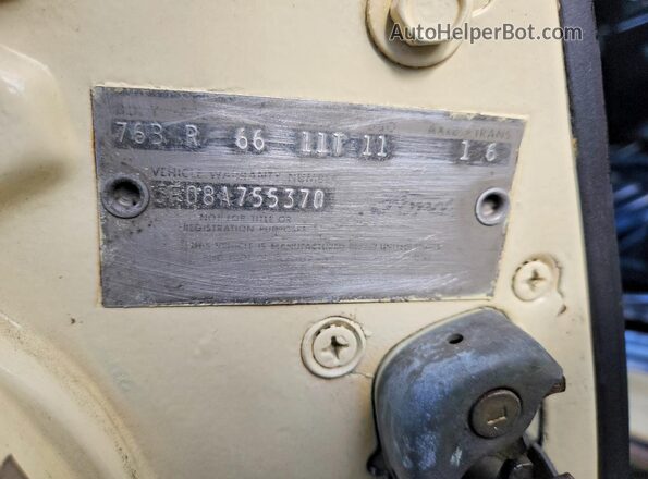 5F08A755370 1965 FORD MUSTANG Cream Vista de la etiqueta del VIN