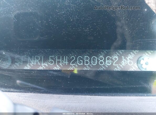 5FNRL5H42GB086216 2016 HONDA ODYSSEY Бордовый Вид подкапотного пространства