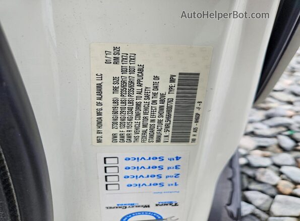 5FNRL5H66HB007763 2017 HONDA ODYSSEY Белый Вид наклейки с VIN-кодом