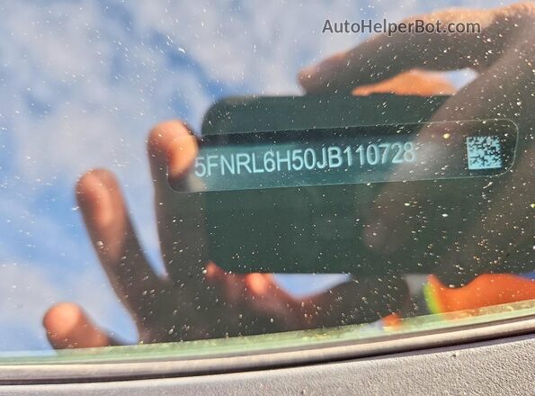 5FNRL6H50JB110728 2018 HONDA ODYSSEY Gray VIN კოდის სტიკერის ხედი