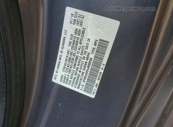 5FNRL6H54JB080598 2018 HONDA ODYSSEY Black Widok komory silnika