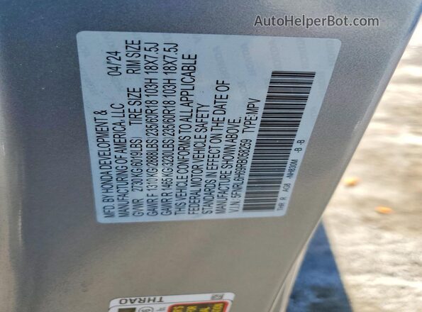 5FNRL6H69RB058259 2024 HONDA ODYSSEY Gray Սալոնի 360 աստիճան տեսք