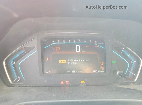 5FNRL6H71LB038118 2020 HONDA ODYSSEY Серый Вид щитка приборов