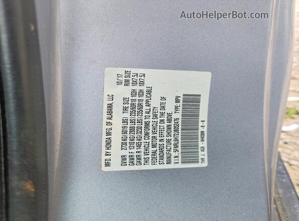 5FNRL6H72JB052476 2018 HONDA ODYSSEY Silver 