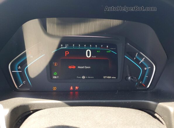 5FNRL6H72KB014781 2019 HONDA ODYSSEY Gray Вид щитка приладів