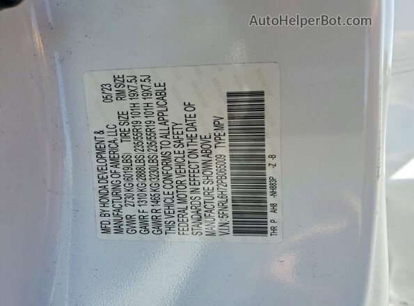 5FNRL6H72PB065009 2023 HONDA ODYSSEY White Вид підкапотного простору
