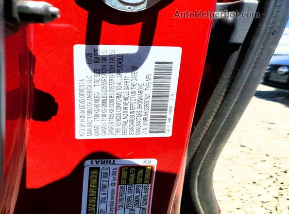 5FNRL6H72SB057825 2025 HONDA ODYSSEY Red Панорамний вид салону 360°