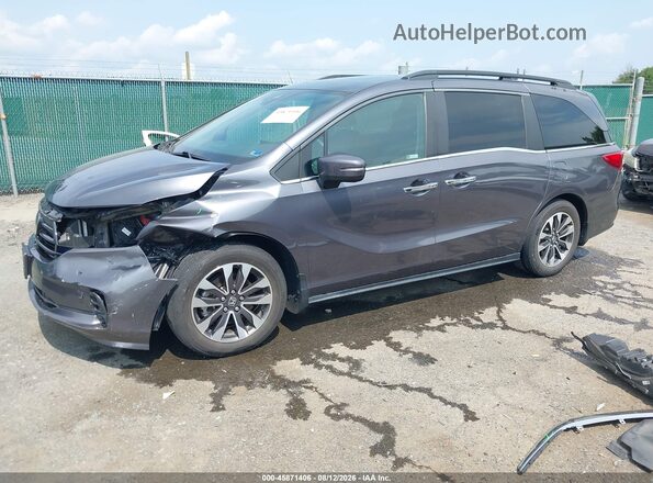 5FNRL6H73MB015375 2021 HONDA ODYSSEY Gray Передня ліва чверть