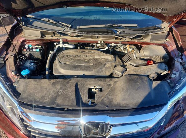 5FNRL6H74JB065116 2018 HONDA ODYSSEY Burgundy Vista del compartimento del motor