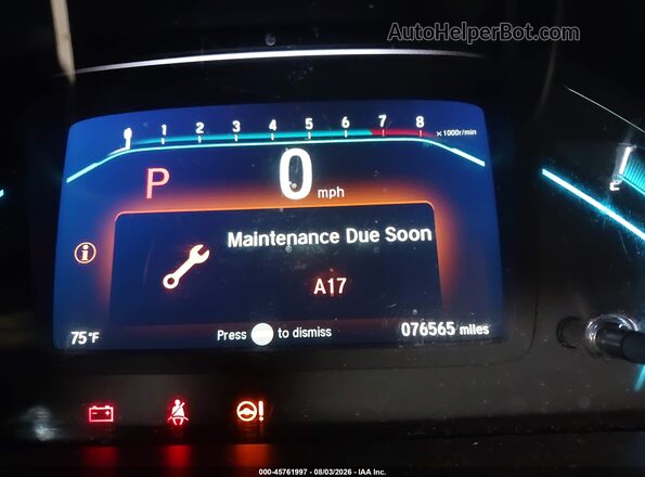 5FNRL6H76KB072778 2019 HONDA ODYSSEY Черный 