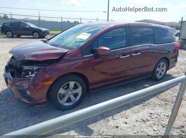 5FNRL6H77JB052246 2018 HONDA ODYSSEY Red Առջևի ձախ երեք քառորդ տեսարան