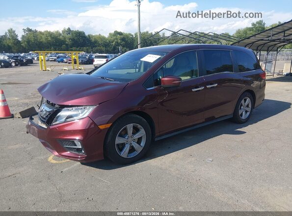 5FNRL6H77JB097137 2018 HONDA ODYSSEY Burgundy Առջևի ձախ երեք քառորդ տեսարան