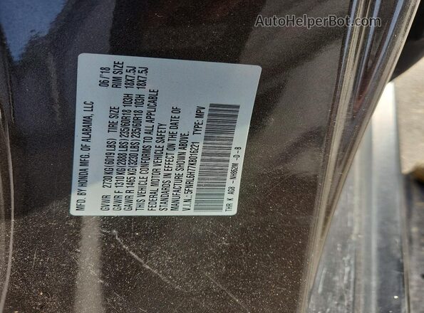 5FNRL6H77KB016221 2019 HONDA ODYSSEY Gray Vista interior de 360 grados