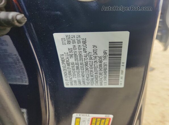 5FNRL6H85PB073971 2023 HONDA ODYSSEY Blue Панорамний вид салону 360°
