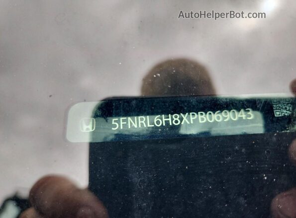 5FNRL6H8XPB069835 2023 HONDA ODYSSEY Gray Вид наклейки з VIN-кодом