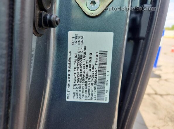 5FNRL6H90LB005127 2020 HONDA ODYSSEY Gray VIN კოდის სტიკერის ხედი