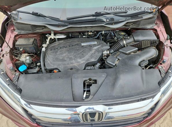 5FNRL6H92JB035792 2018 HONDA ODYSSEY Maroon Engine compartment view