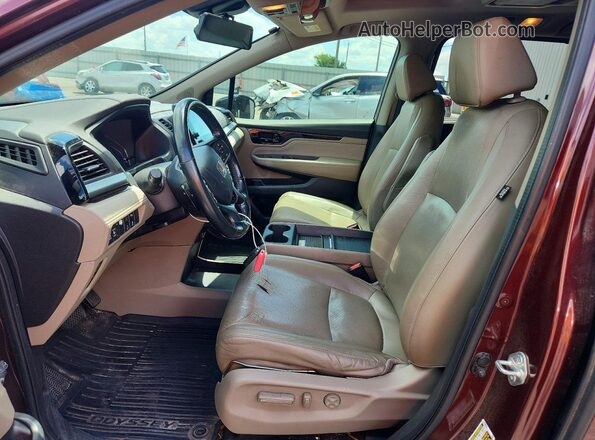 5FNRL6H92KB021411 2019 HONDA ODYSSEY Бордовый Вид салона спереди