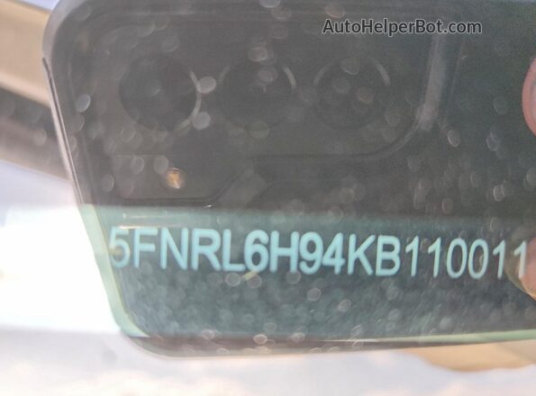 5FNRL6H94KB110011 2019 HONDA ODYSSEY White Панорамний вид салону 360°