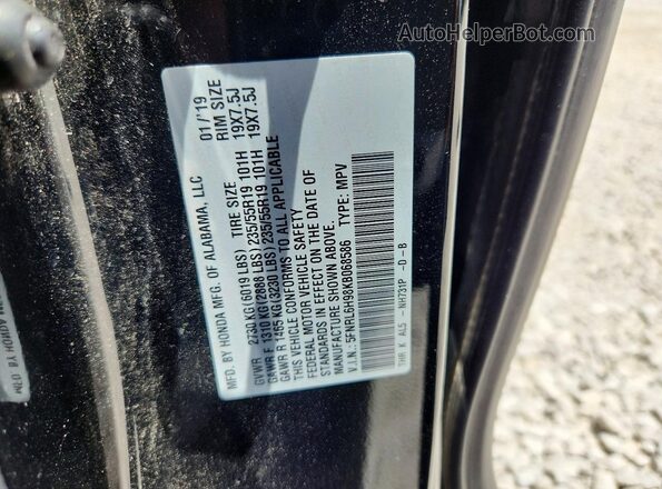 5FNRL6H98KB068586 2019 HONDA ODYSSEY Black VIN sticker view