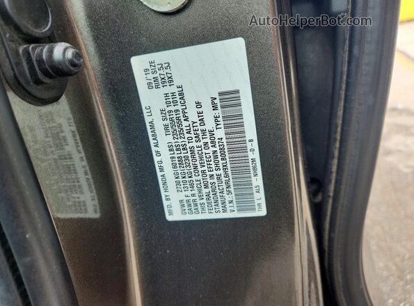 5FNRL6H9XLB008374 2020 HONDA ODYSSEY Gray Widok naklejki z numerem VIN