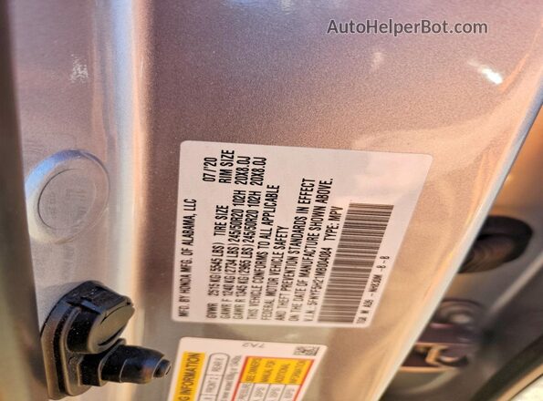 5FNYF5H21MB004084 2021 HONDA PILOT Silver Widok wnętrza 360 stopni
