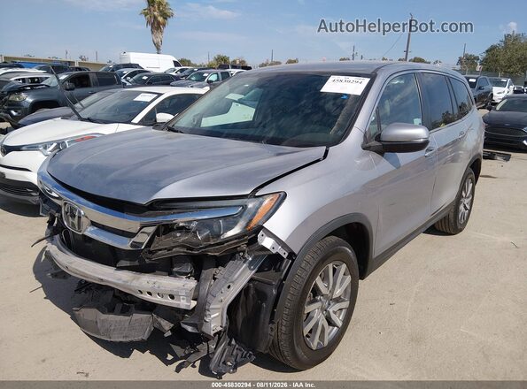 5FNYF5H32KB025838 2019 HONDA PILOT Silver წინა მარცხენა ხედი სამი მეოთხედიდან