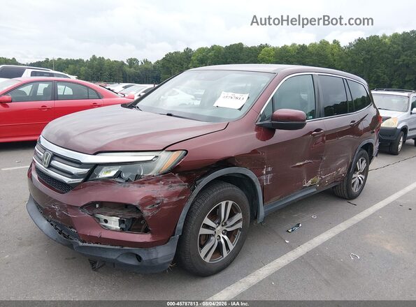 5FNYF5H47JB007472 2018 HONDA PILOT Burgundy წინა მარცხენა ხედი სამი მეოთხედიდან