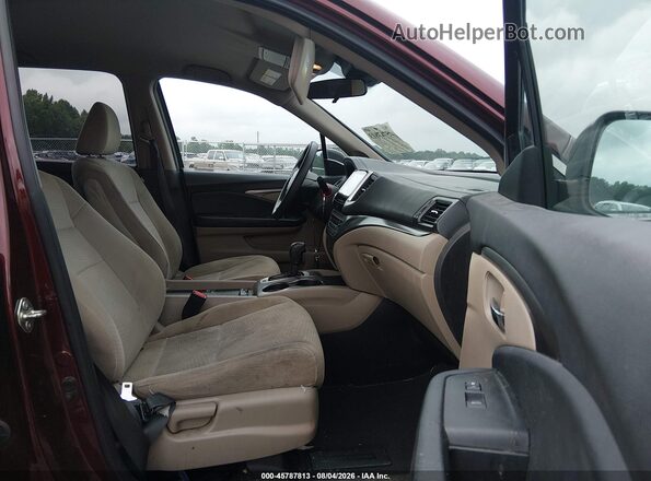 5FNYF5H47JB007472 2018 HONDA PILOT Burgundy წინა სალონის ხედი