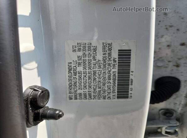 5FNYF5H64NB028478 2022 HONDA PILOT Белый Вид наклейки с VIN-кодом