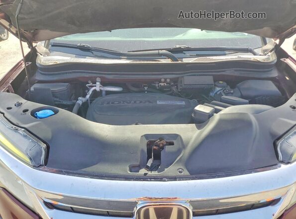5FNYF5H68KB001358 2019 HONDA PILOT Burgundy Vista del compartimento del motor
