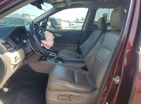 5FNYF5H68KB001358 2019 HONDA PILOT Burgundy Vista interior delantera