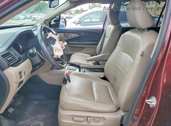 5FNYF5H93JB014365 2018 HONDA PILOT Коричневый Вид салона спереди