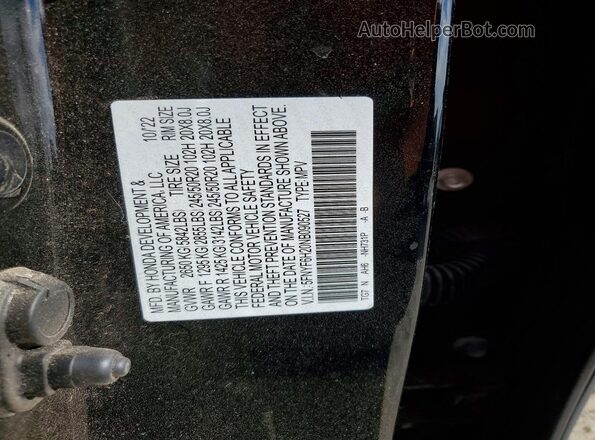 5FNYF6H20NB090527 2022 HONDA PILOT Черный Панорамный вид салона 360°