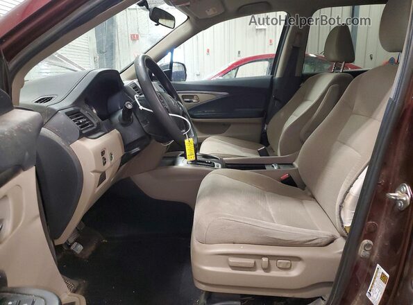5FNYF6H31HB017180 2017 HONDA PILOT Burgundy Vista interior delantera