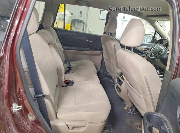 5FNYF6H31HB017180 2017 HONDA PILOT Burgundy Vista interior trasera
