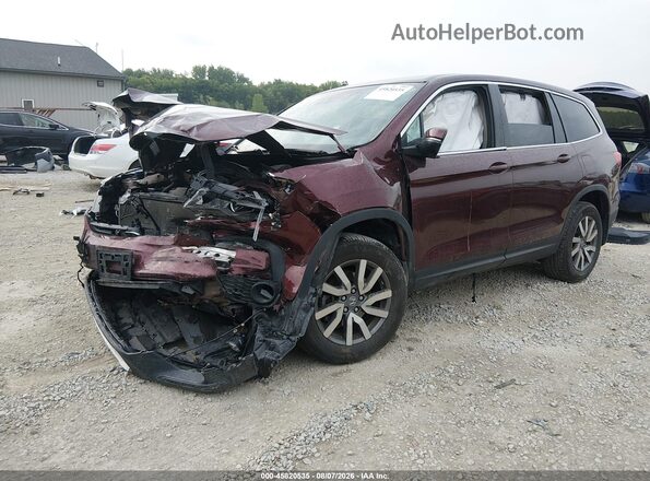 5FNYF6H31KB083185 2019 HONDA PILOT Burgundy Front left