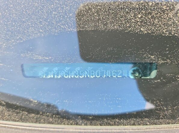 5FNYF6H35NB074624 2022 HONDA PILOT Black Widok naklejki z numerem VIN