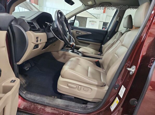 5FNYF6H46KB029003 2019 HONDA PILOT Maroon Widok wnętrza z przodu