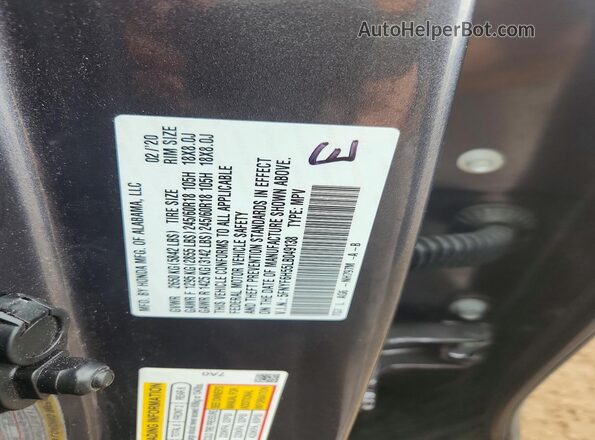 5FNYF6H55LB049138 2020 HONDA PILOT Gray Vista del compartimento del motor
