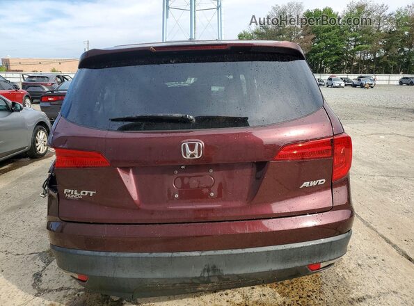 5FNYF6H57HB085596 2017 HONDA PILOT Burgundy Vista trasera