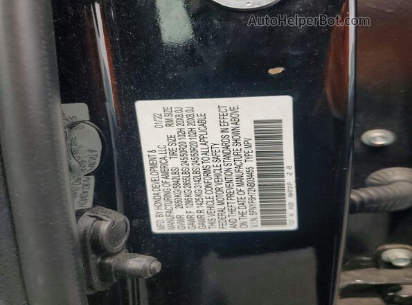 5FNYF6H72NB034455 2022 HONDA PILOT Black Вид підкапотного простору