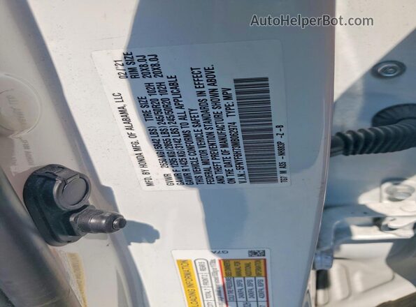 5FNYF6H73MB062974 2021 HONDA PILOT White Vista de la etiqueta del VIN