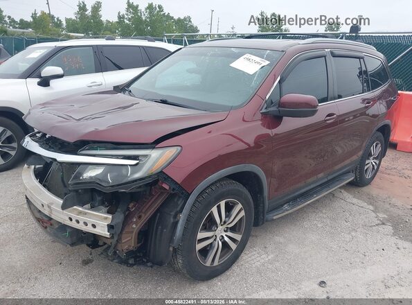 5FNYF6H75JB012489 2018 HONDA PILOT Maroon Առջևի ձախ երեք քառորդ տեսարան