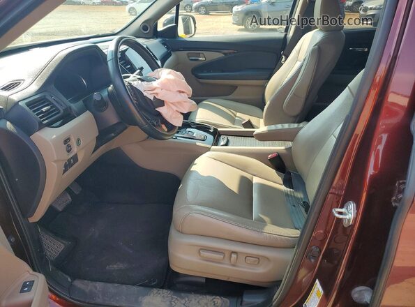 5FNYF6H92KB008855 2019 HONDA PILOT Burgundy Widok wnętrza z przodu